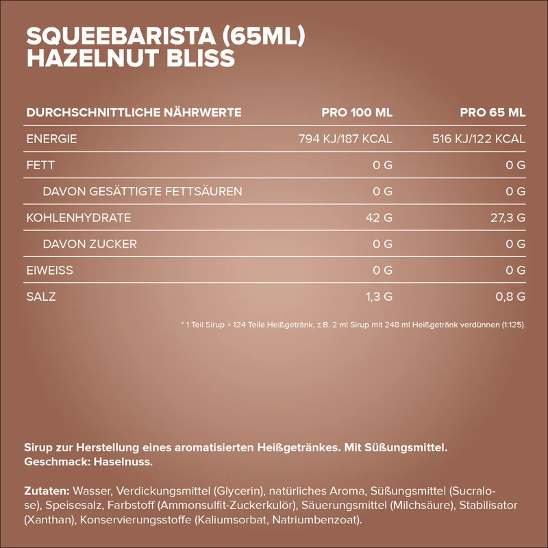 SqueeBarista (65ml) - Hazelnut Bliss