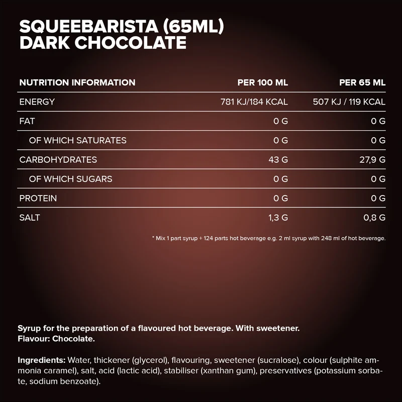 SqueeBarista (65ml) - Dark Chocolate