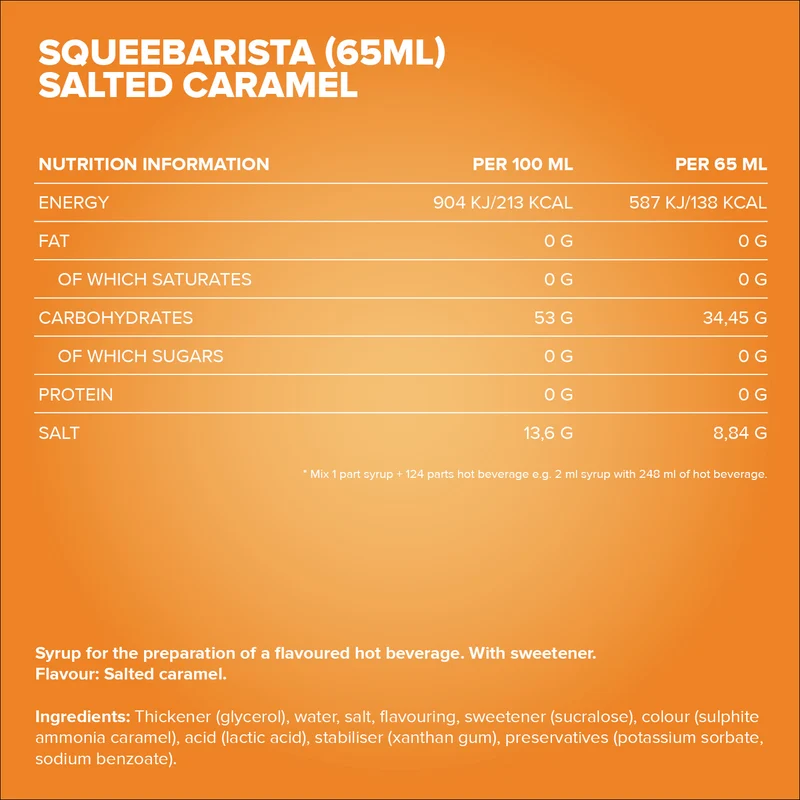 SqueeBarista (65ml) - Salted Caramel
