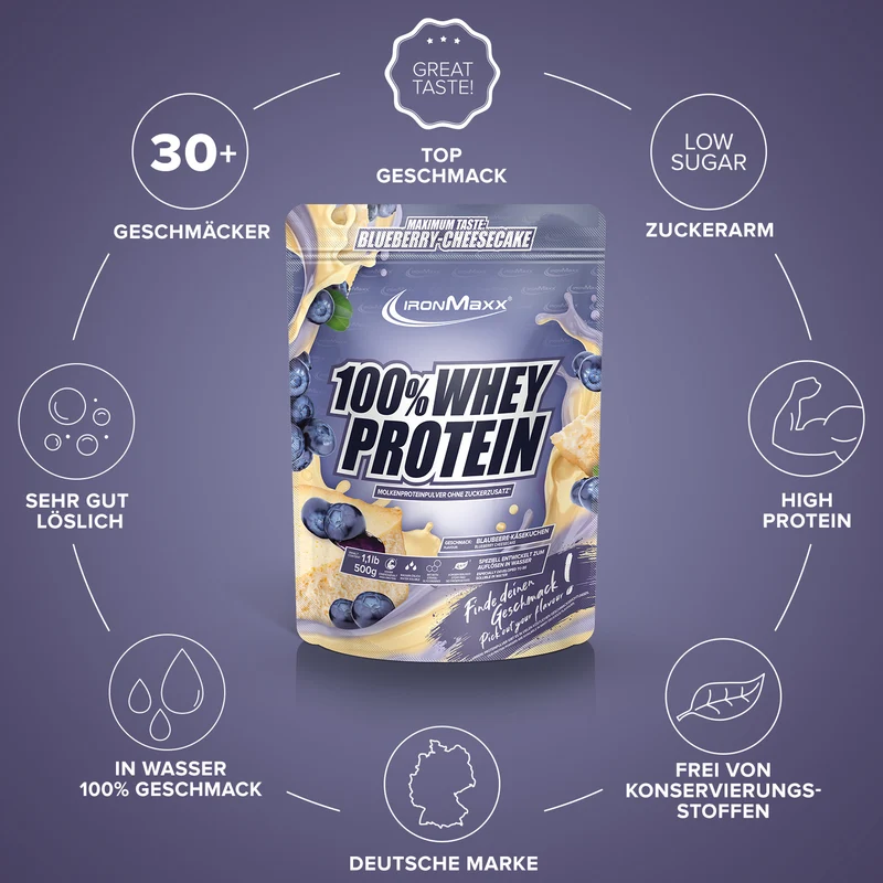 100% Whey Protein (500g) - Blueberry Cheesecake