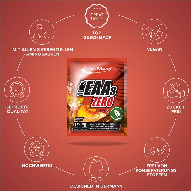100% EAAs Zero (15g) - Peach Ice Tea
