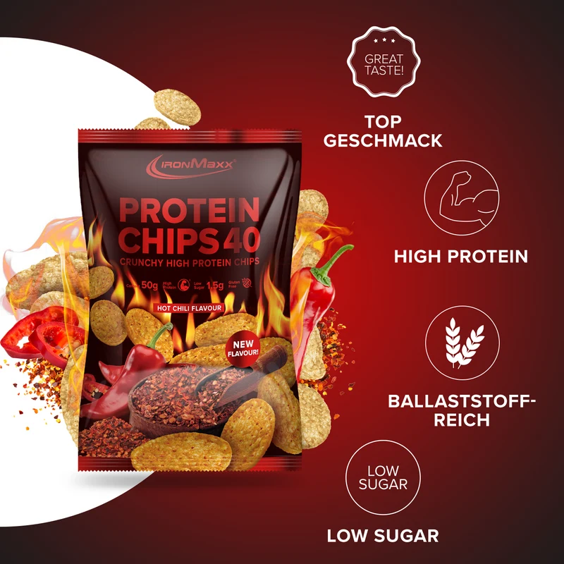 Protein Chips 40 (50g) - Hot Chili
