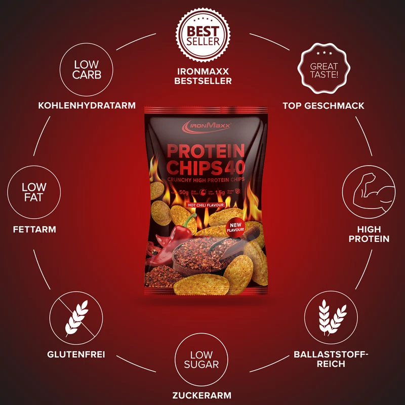 Protein Chips 40 (50g) - Hot Chili
