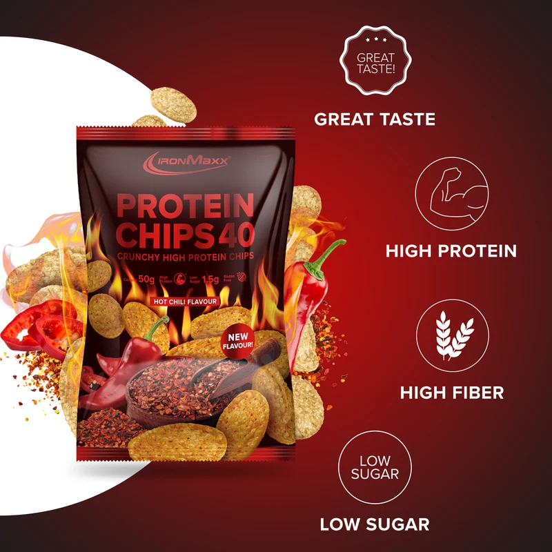 Protein Chips 40 (50g) - Hot Chili