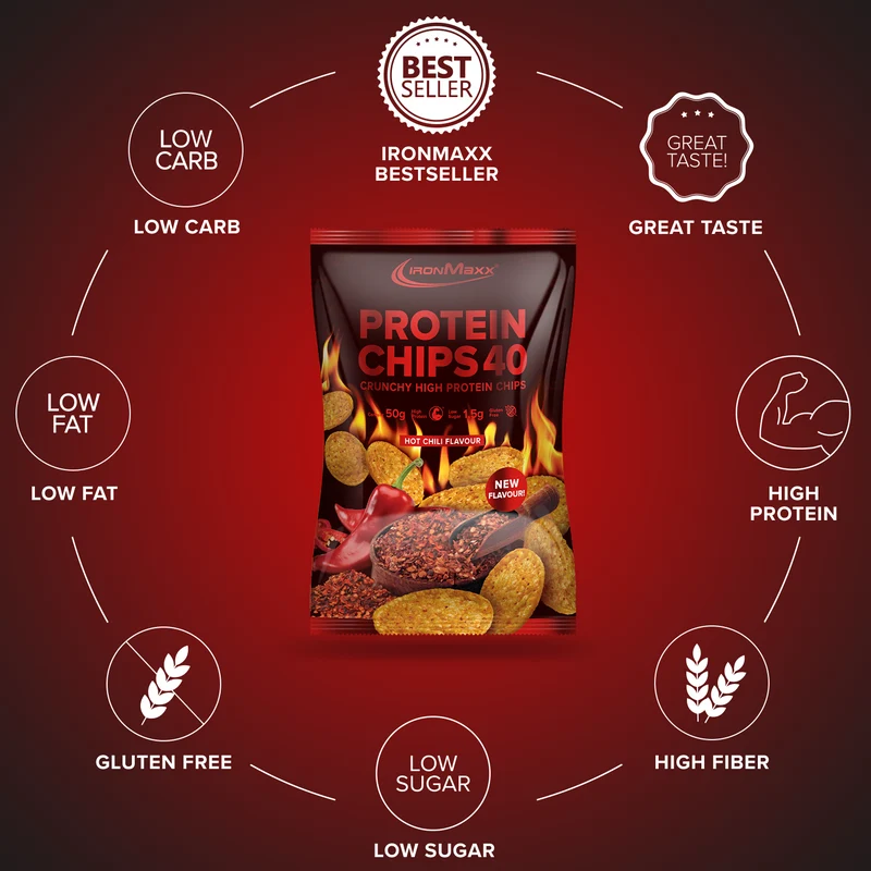 Protein Chips 40 (50g) - Hot Chili