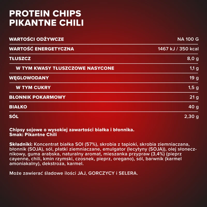 Protein Chips 40 (50g) - Hot Chili