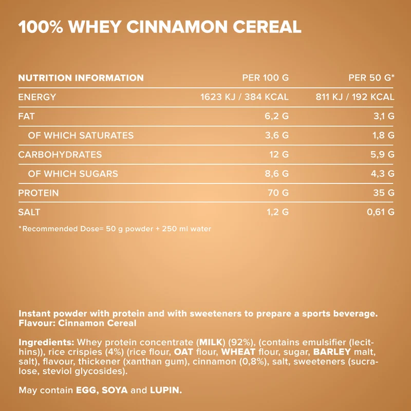 100% Whey Protein (500g) - Cinnamon Cereal