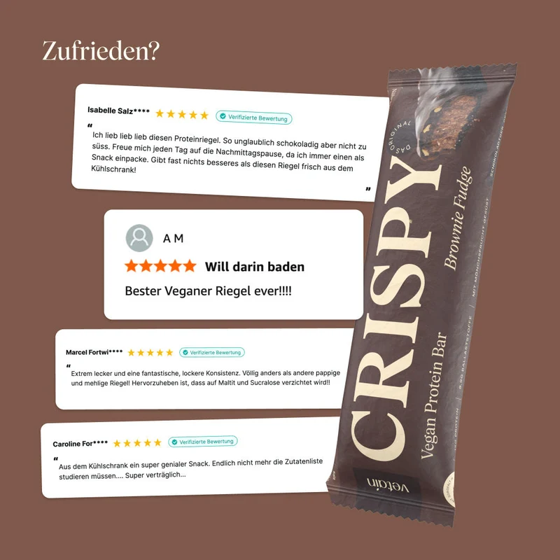 CRISPY veganer Proteinriegel - Brownie Fudge (12er Pack)