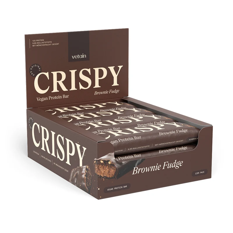 CRISPY veganer Proteinriegel - Brownie Fudge (12er Pack)