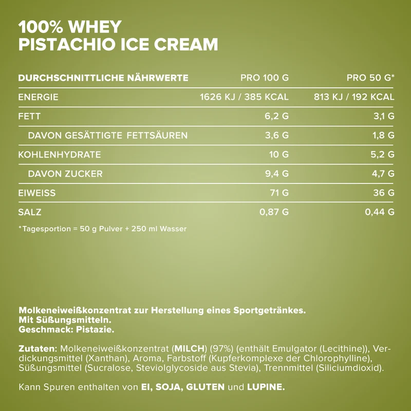100% Whey Protein (500g) - Ice Cream Pistacchio