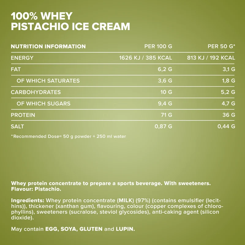 100% Whey Protein (500g) - Ice Cream Pistacchio