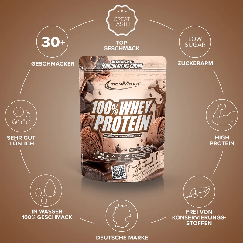 100% Whey Protein (500g) - Ice Cream Chocolate