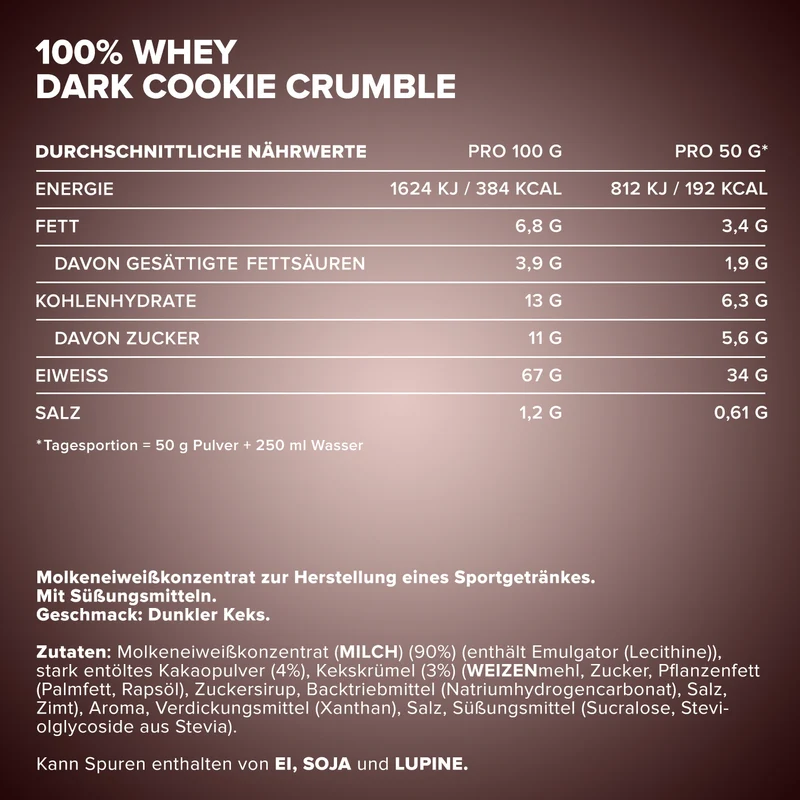 100% Whey Protein (500g) - Dark Cookie Crumble