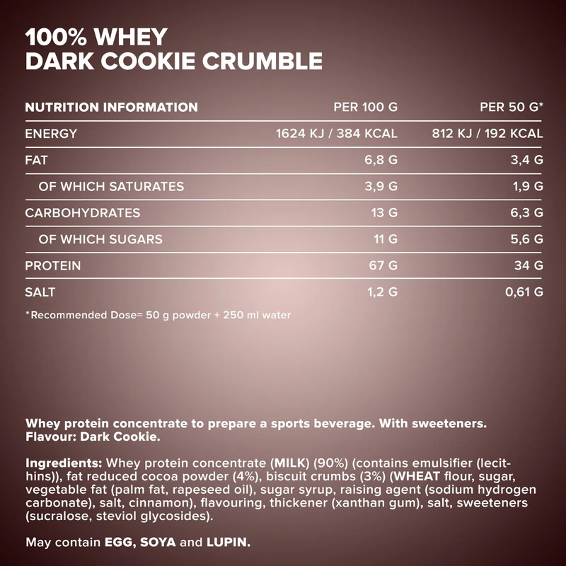 100% Whey Protein (500g) - Dark Cookie Crumble