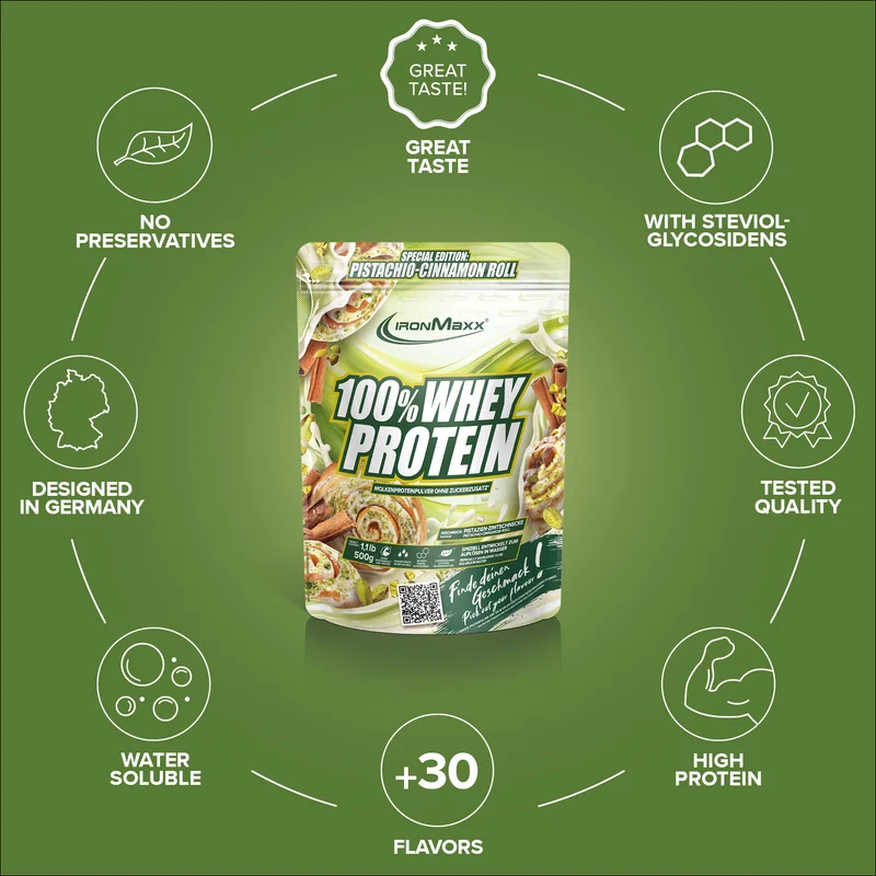 100% Whey Protein (500g) - Pistachio Cinnamon Roll