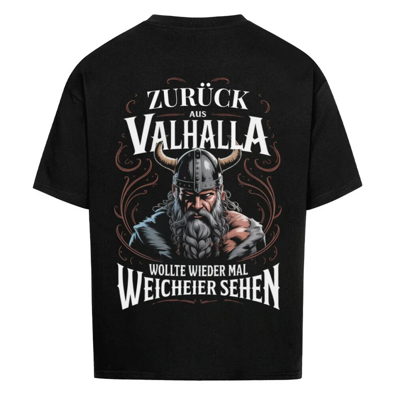 Zurück aus Valhalla - Premium Oversized Shirt Backprint