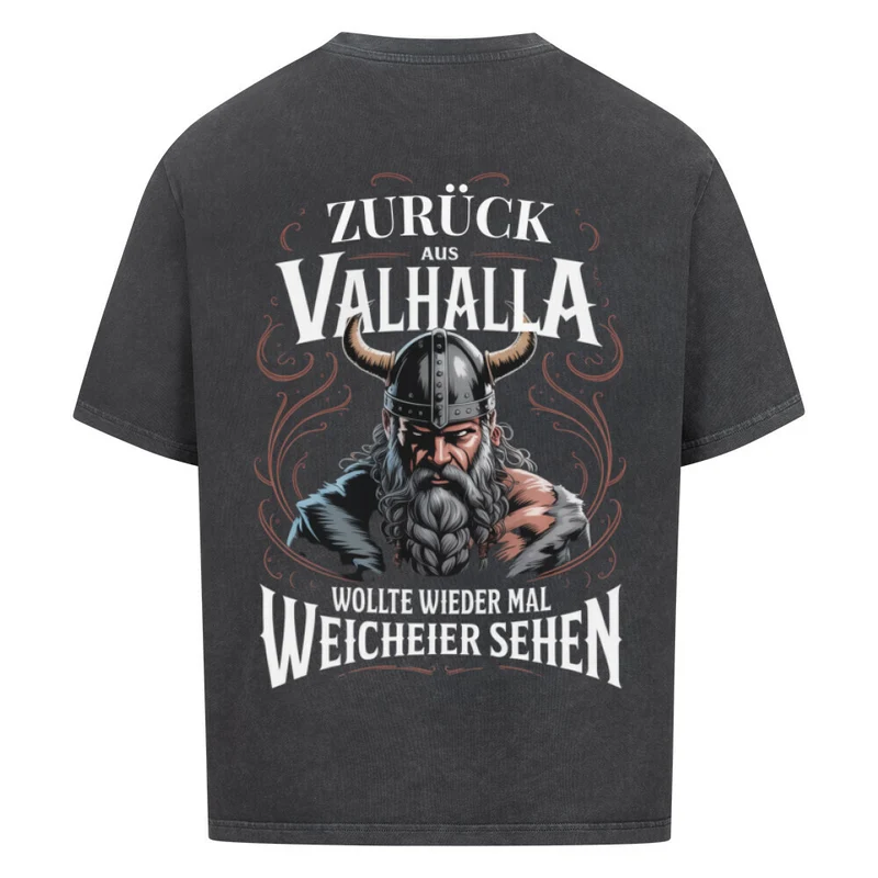 Zurück aus Valhalla - Premium Oversized Shirt Backprint
