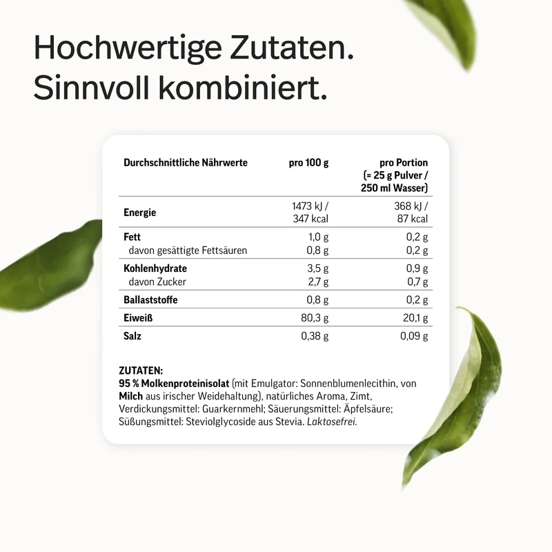 Whey-Isolat Pulver aus Weidemilch