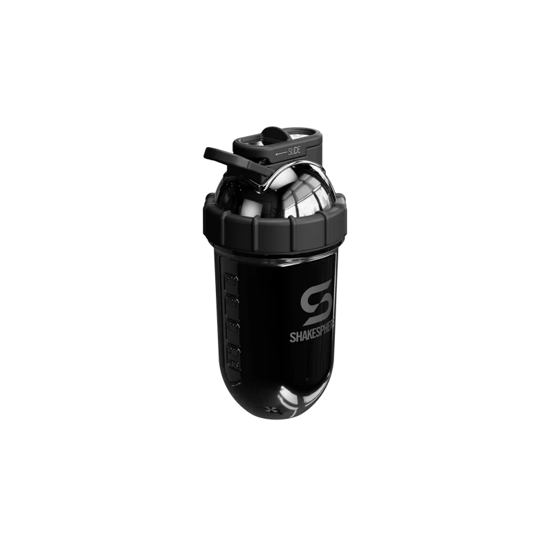 Protein shaker bottle 24.6 Fl Oz Double Wall Steel Mirrored Black