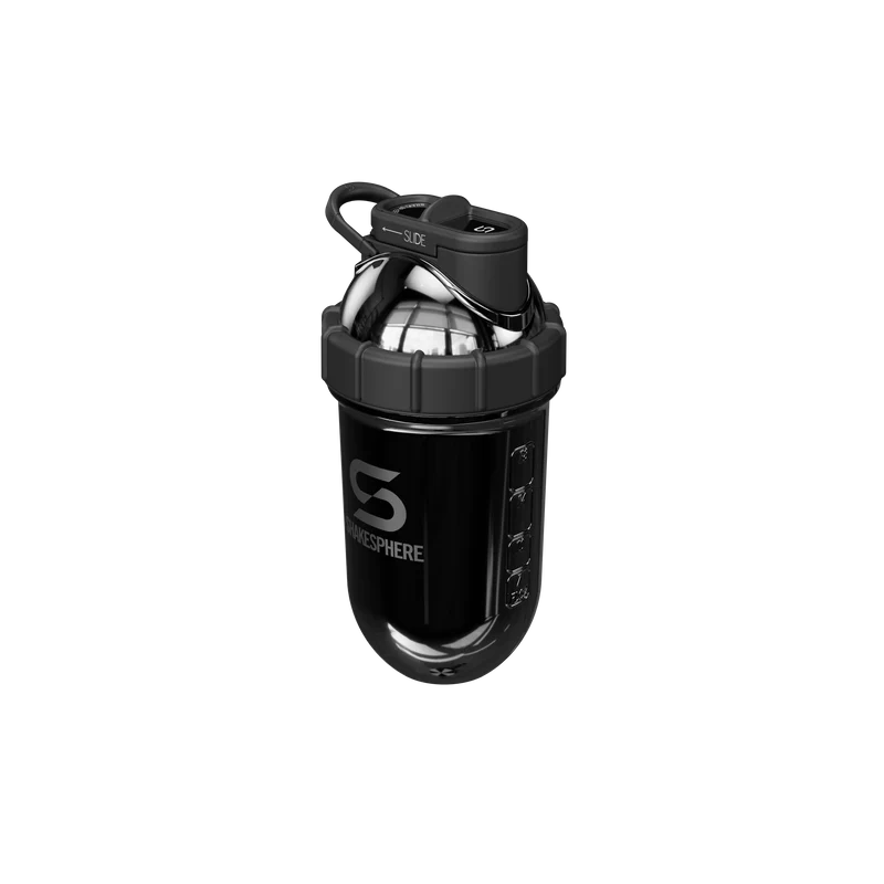 Protein shaker bottle 24.6 Fl Oz Double Wall Steel Mirrored Black
