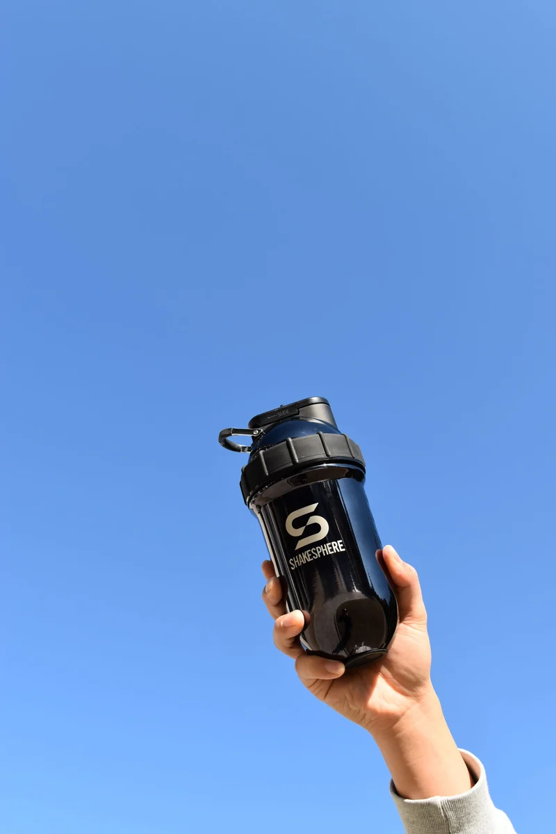 Protein shaker bottle 24.6 Fl Oz Double Wall Steel Mirrored Black
