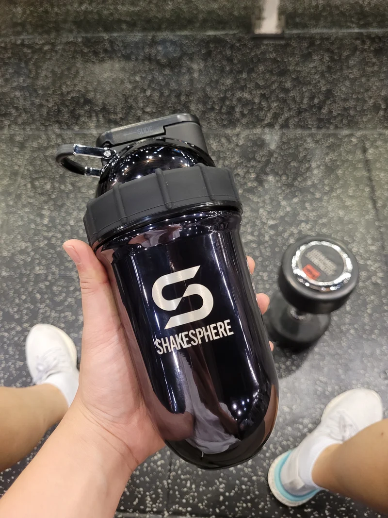 Protein shaker bottle 24.6 Fl Oz Double Wall Steel Mirrored Black