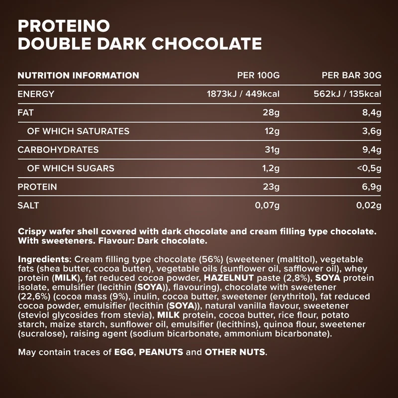 Proteino (12x30g) - Double Dark Chocolate