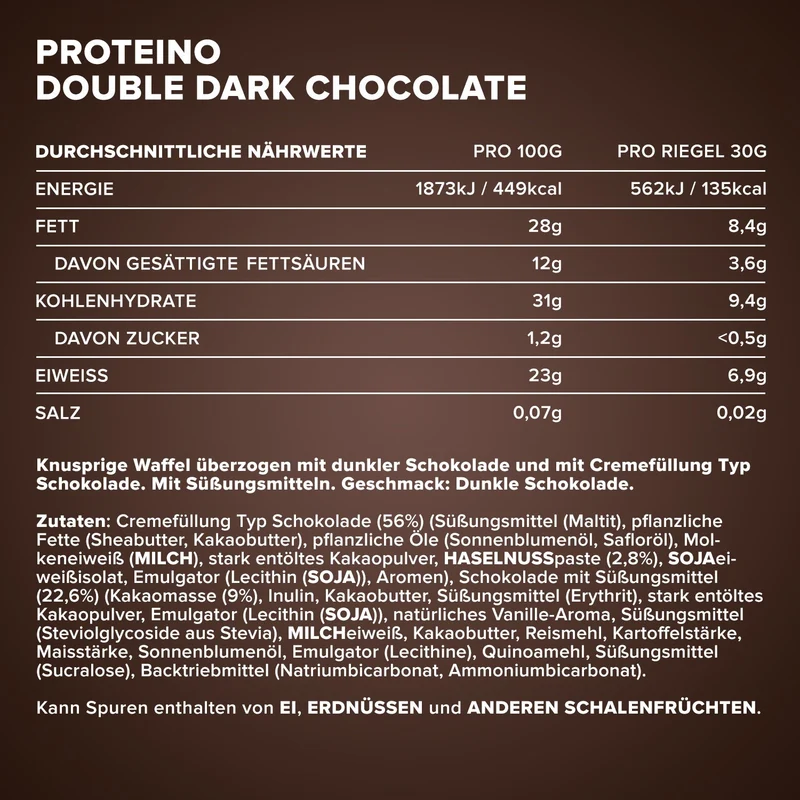 Proteino (12x30g) - Double Dark Chocolate