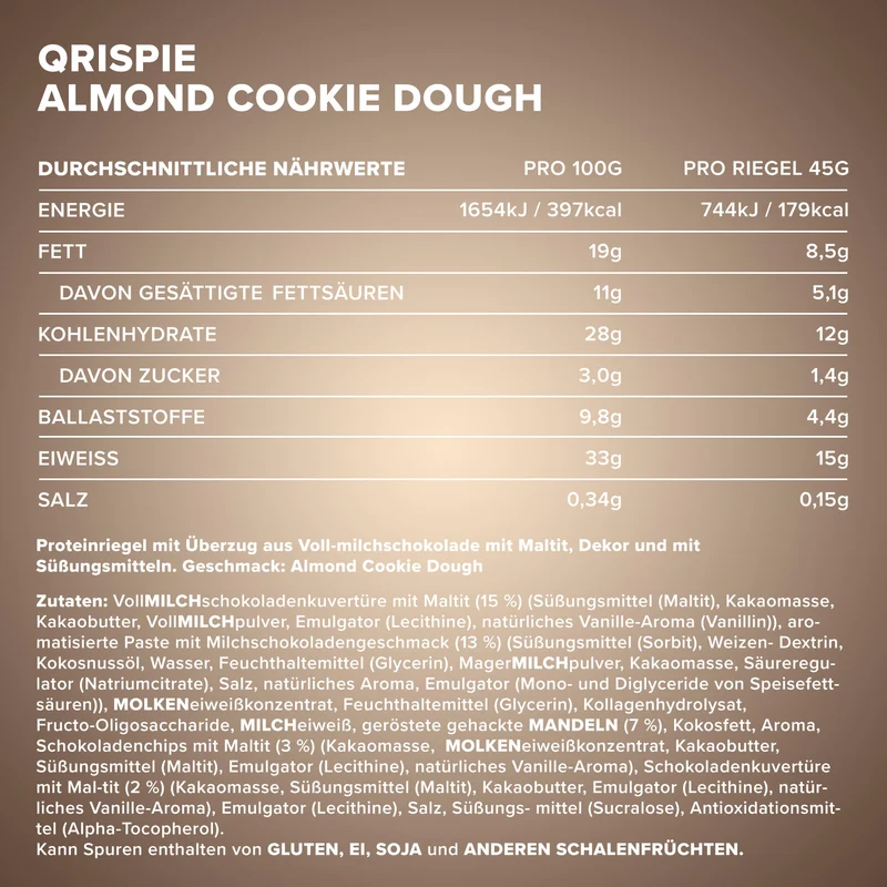 Qrispie Protein Riegel (45g) - Almond Cookie Dough