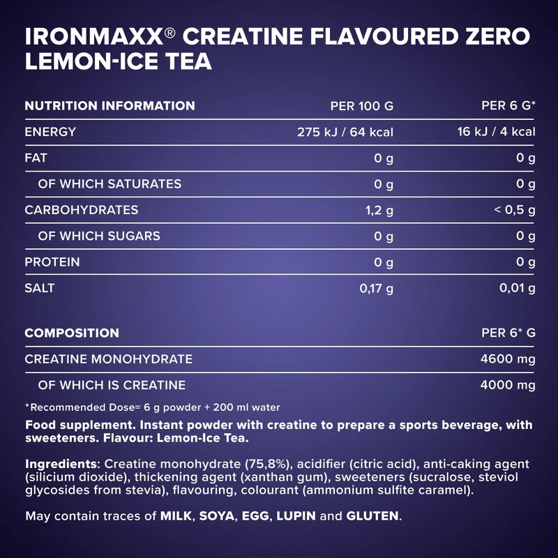 Creatine Flavoured Zero (250g) - Lemon Ice Tea