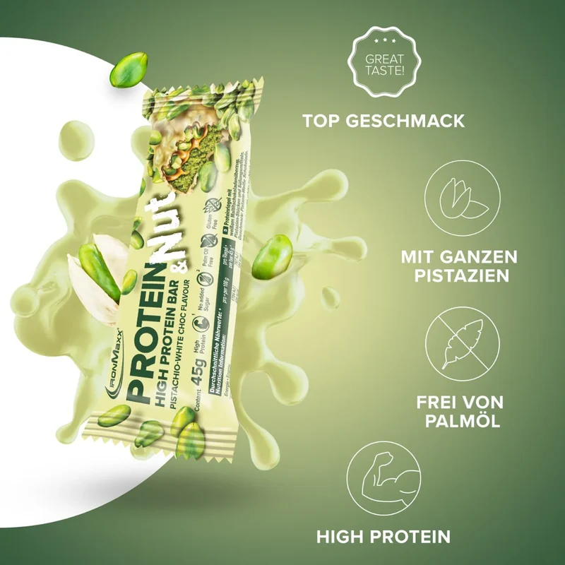 Protein & Nut (12x45g) - Pistachio White Choc