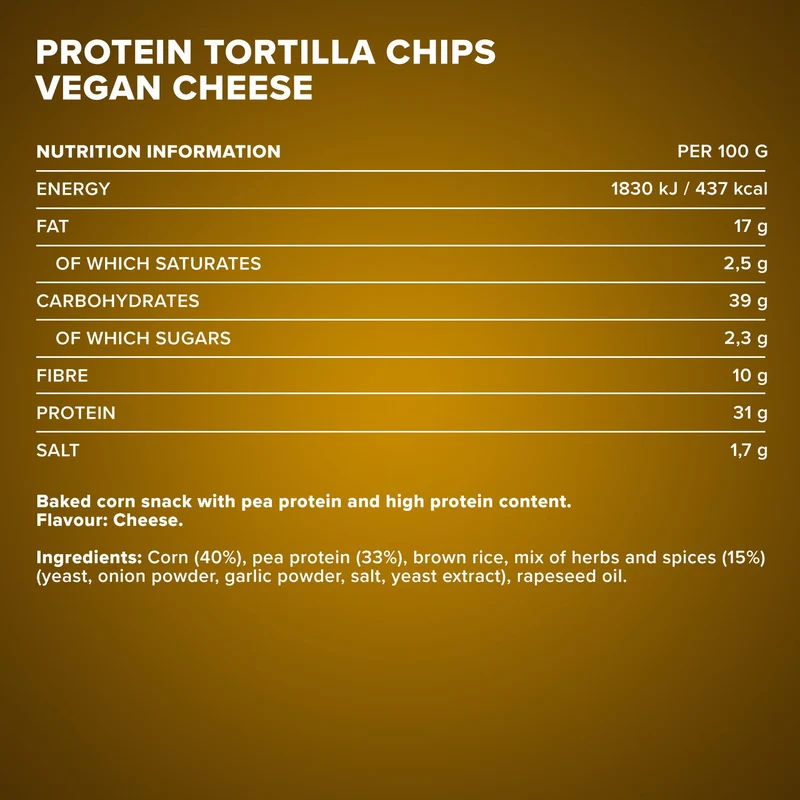 Protein Tortilla Chips 1.0 (60g) - Vegan Cheese Style
