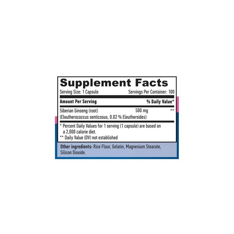 Haya Labs Sibirischer Ginseng 500 mg – 100 Kapseln