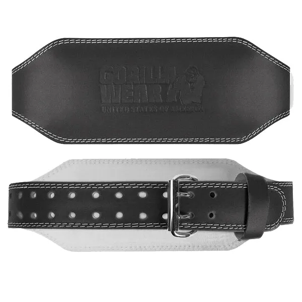 Gorilla Wear 6 INCH LEATHER PADDED BELT, Black