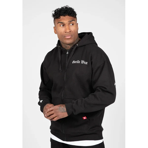 Gorilla Wear UTAH ZIPPED HOODIE, Black