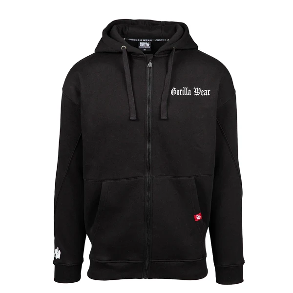 Gorilla Wear UTAH ZIPPED HOODIE, Black