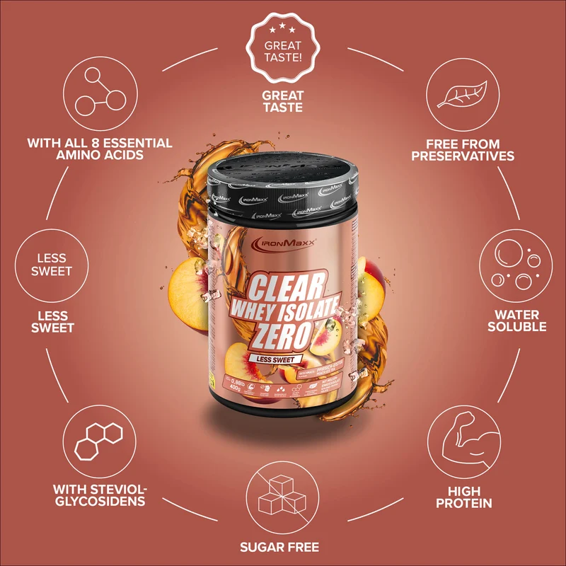 Clear Whey Isolate ZERO (400g) - "Less sweet" Peach Ice Tea