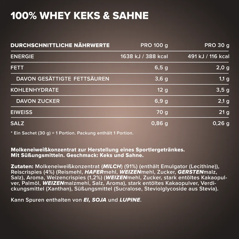 100% Whey Protein (30g) - Cookies & Cream