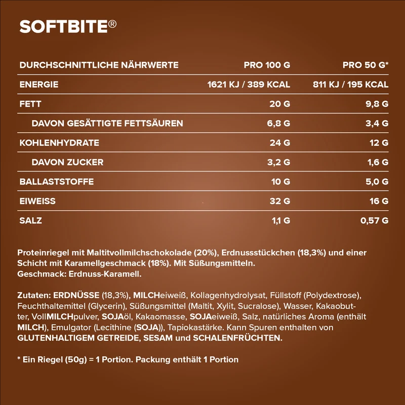 Softbite (12x50g) - Peanut Caramel
