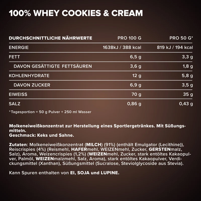 100% Whey Protein (500g) - Cookies & Cream