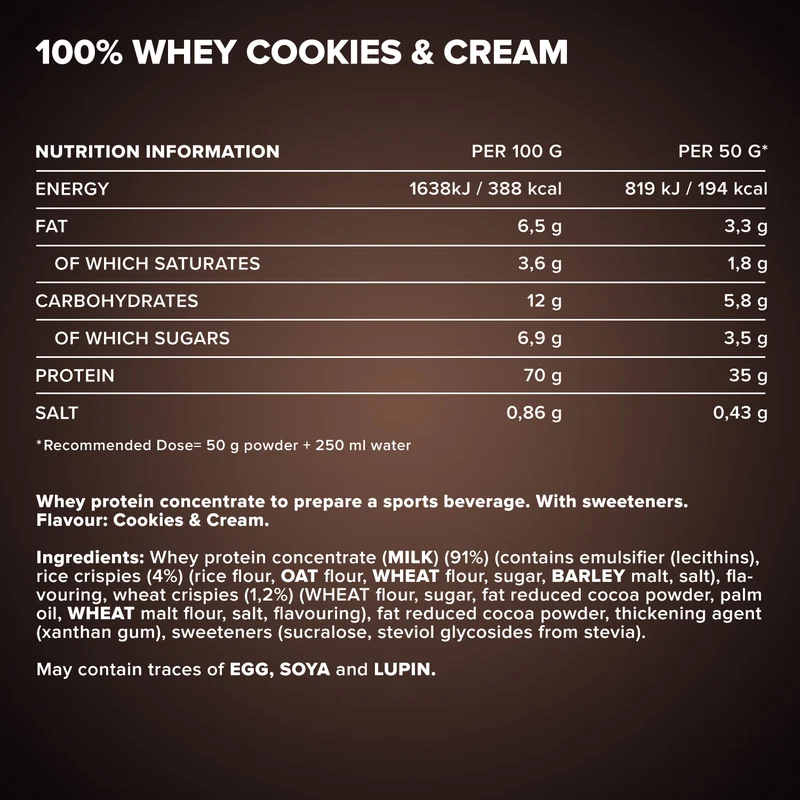 100% Whey Protein (500g) - Cookies & Cream
