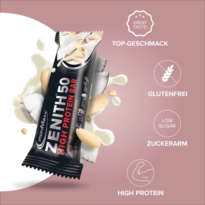 ZENITH® 50 Protein Riegel (45g) - White Almond Coconut Crisp