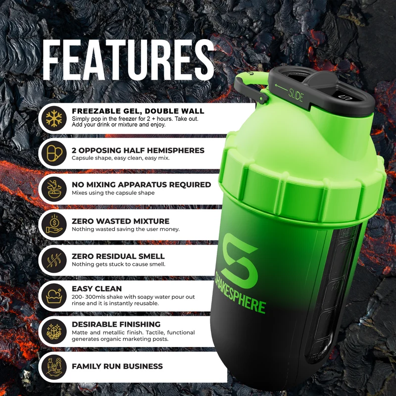 ShakeSphere Tumbler Cooler Shaker Ombre Green