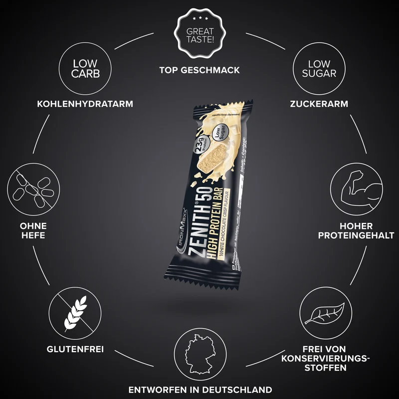 ZENITH® 50 Protein Riegel (45g) - White Chocolate Crisp