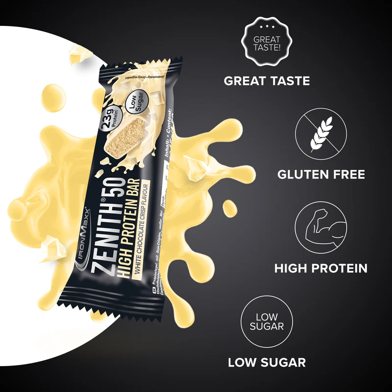 ZENITH® 50 Protein Riegel (16x45g) - White Chocolate Crisp