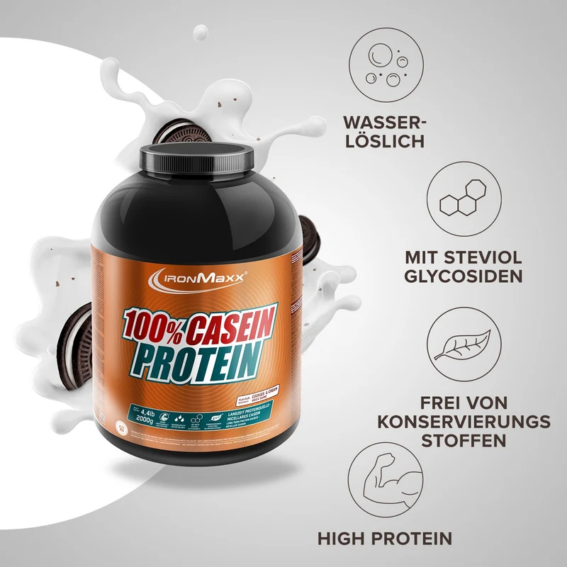 100% Casein Protein (2000g) - Cookies & Cream