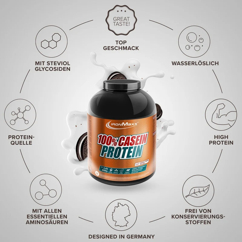 100% Casein Protein (2000g) - Cookies & Cream