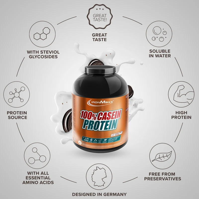 100% Casein Protein (2000g) - Cookies & Cream