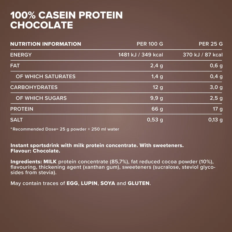 100% Casein Protein (750g) - Schokolade