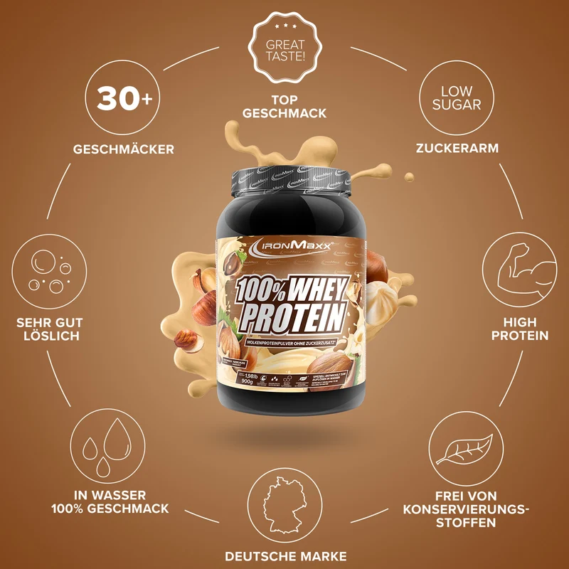 100% Whey Protein (900g) - Haselnuss